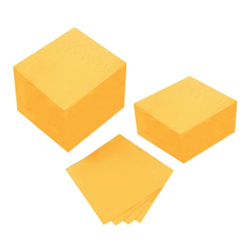 100 Pack Cocktail Napkin 2-Ply Disposable Napkins 5 x 5IN Yellow