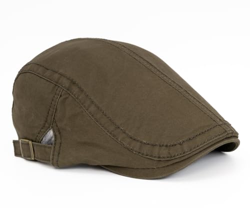 Image of Quanhaigou Unisex Denim Newsboy Hats Flat Ivy Gatsby Cabbie Driving Berets Hat Cotton Dad Cap for Men Women