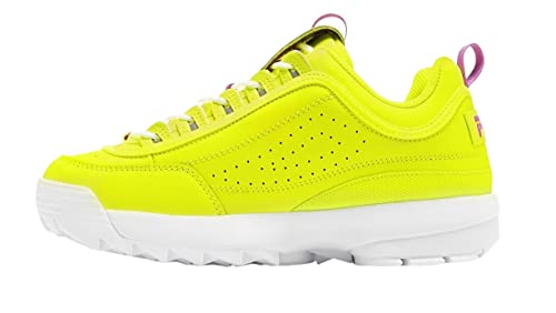 Fila Disruptor II Premium Fashion Sneaker Safety Yellow/Orchid Flower/White 7 B (M)2