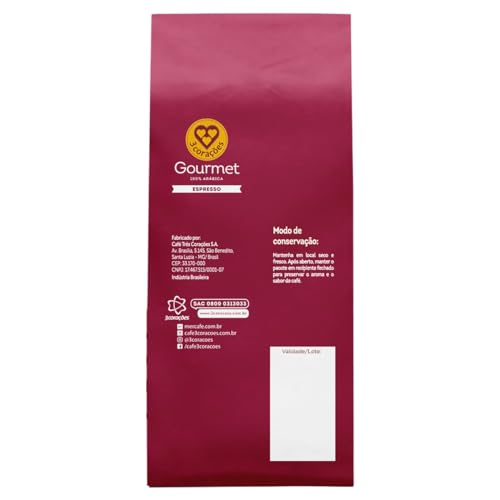 3 Corações Café Torrado em Grãos Espresso Gourmet, 500g