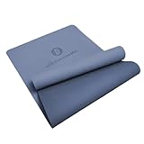 【日本国内メーカー】uFit Exercise Mat ヨガマット TPE 8mm 200cm*90cm 厚め 幅広 大きめ 痛くない 滑らない 両面滑り止め クッション性 防音 防水 耐久性 収束バンド付き ストレッチ ピラティス エクササイズマット (ダスティブルー, 200cm*90cm)