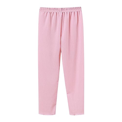 Nidddiv Pantalones Mujer Alta Chica Pantalones de Seda Delgados Aire Acondicionado Pantalones al Aire Libre Casual Pantalones Largos para 1 a 7 Pantalones Deportivos Corto Niñas 134, Rosa., 2-3 años