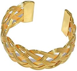 Handmade Design Yellow Gold Plated Cuff Bracelet Fashion Jewellery