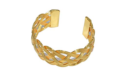 Handmade Design Yellow Gold Plated Cuff Bracelet Fashion Jewellery