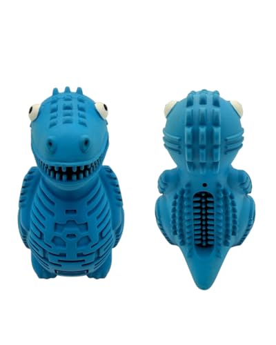Generisch Hundespielzeug Gummi Dino – langlebiges Kauspielzeug für Hunde, Zahnpflege & Leckerli-Spielzeug, für kleine, mittlere & große Hunde