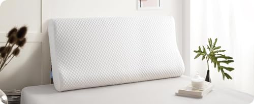 Image of Cervical Contour Memory Foam Pillow for Sleeping,Orthopedic Pillow for Neck Pain, Support for Back,Stomach,Side Sleepers, with Cover (19 X 12 X 4 INCH) Big