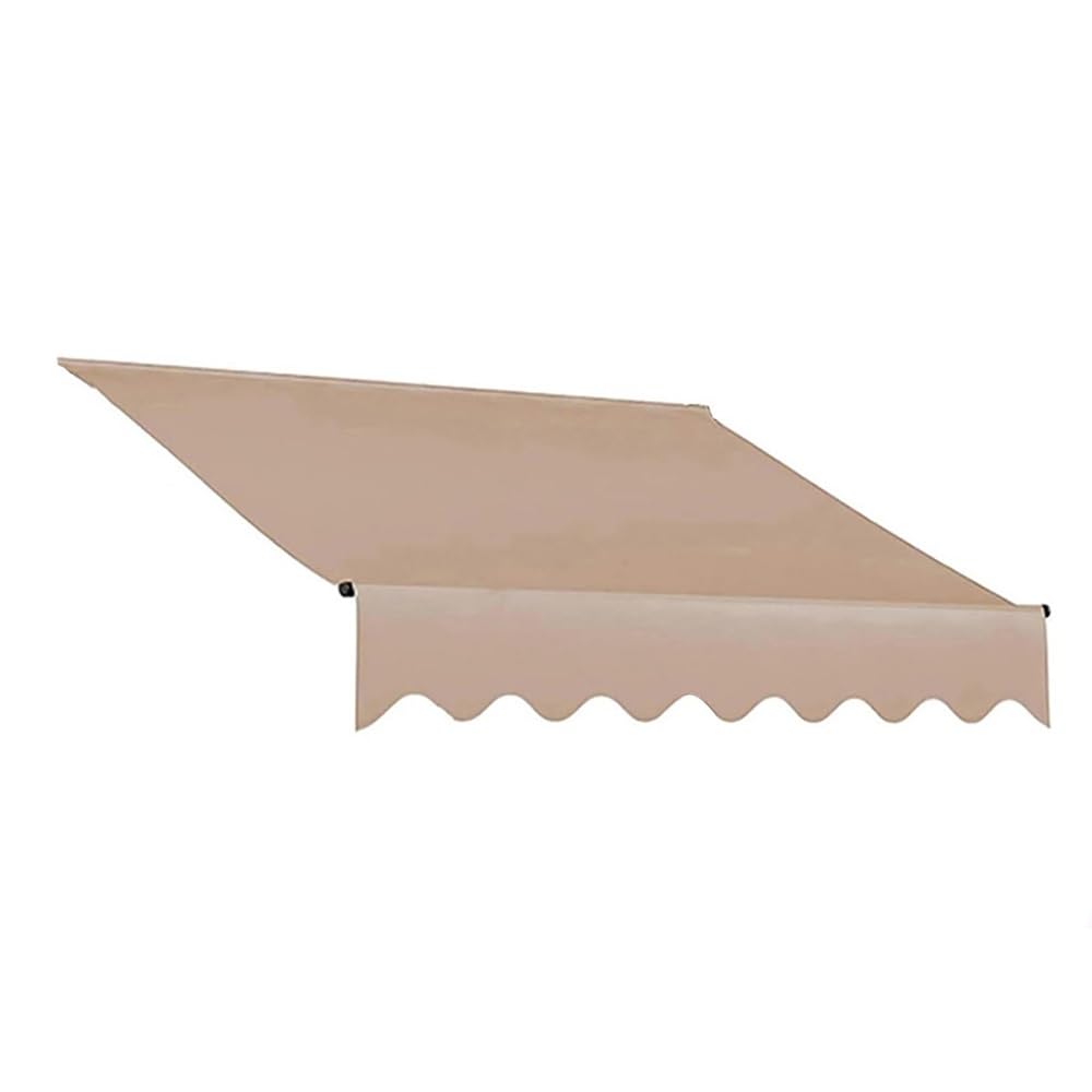 Auvent de rechange pour store banne kaki crée une ombre fraîche sur votre terrasse