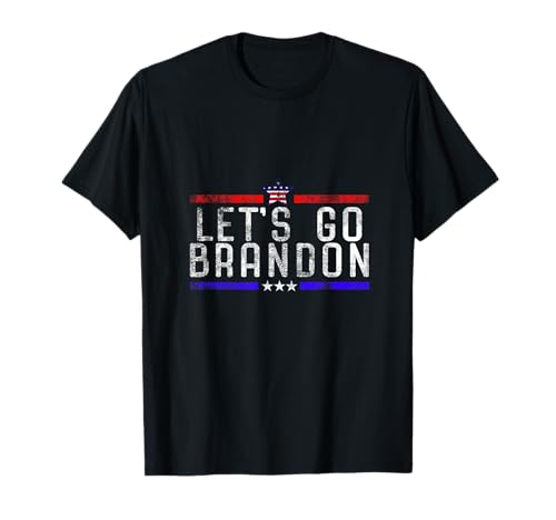 Lets Go Brandon Tee Distressed Star Flag Let's Go Brandon T-Shirt