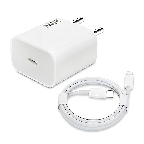Image of Zybux New 25W Usb-C Fast Pd Original Power Wall Charger Adapter With 3.3Ft Lighting Cable Compatible For Iphone 14 /13 /12 /11 Pro Max /Xs Max /Xr /Xs /X /8 Plus [Quick Speed Charging Solution] 25 Watt|White