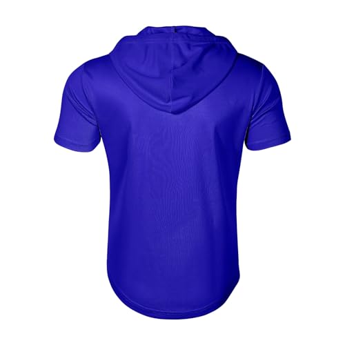 RTTUIOP Hoodies For Men Short Sleeve Quarter Zip Pullover Workout Gym T Shirts Vintage Casual Fashion Hoodie with Pocket4