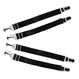 MUCKLILY Verstellbare Strumpfhalterclips Metall Entenschnabel Design Schwarz 2 Paar für Damen Strümpfe Kleiderschrank Waschküche
