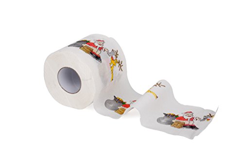 SummitLink 3 Rolls of Merry Christmas Santa Claus Toilet Paper Tissue Napkin Prank Fun Birthday Party Novelty Gift Idea - Thumbnail 2
