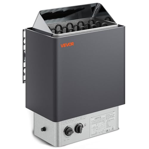 VEVOR Calentador de sauna de 9 kW, calentador de sauna de baño de vapor con controles integrados, estufa eléctrica de sauna, temporizador de 3 horas y temperatura ajustable para máx. 317 459 pies