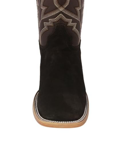Texas Legacy Mens Dark Brown Western Dress Cowboy Boots Classic Suede Leather Square Toe4