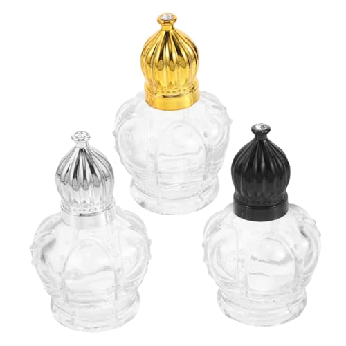 WOFASHPURET 3 Piezas Perfume Vacías de Vidrio con Rodillo para Esenciales Portátil para Aplicación Precisa y Conveniente