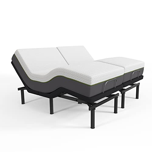 Blissful Nights 12 Inch California Split King Copper Infused Cool Memory Foam Mattress Developed For Adjustable Bed Bases With Medium Firm Feel Support And Certipur-Us Certified #TOP2