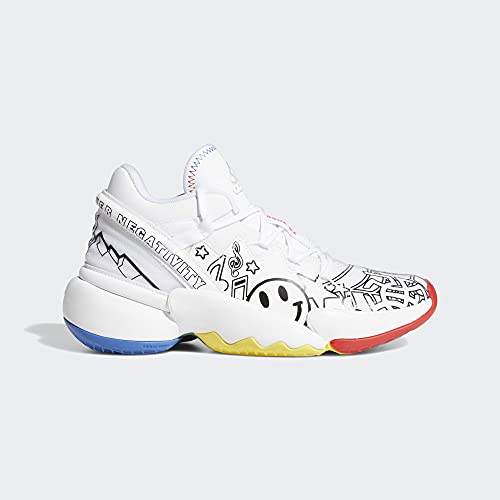 adidas D.O.N. Issue 2 Basketball Shoe, White/Red/Blue, 6 US Unisex Big Kid3