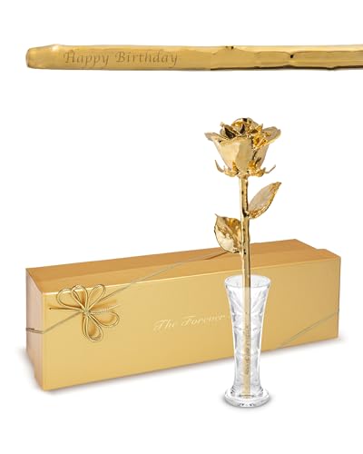 Image of Forever Rose The 24K Gold Dipped Rose, Custom Laser Engraved Gold Flower