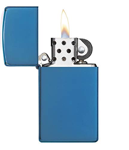 Zippo Slim encendedor de bolsillo azul miniatura 3