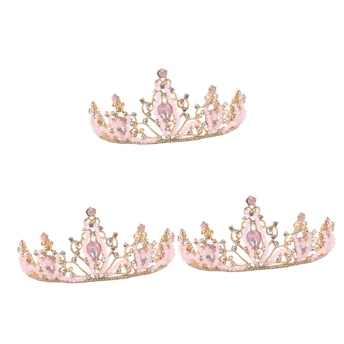 Abaodam 3 Peças Coroa Infantil Rosa Flor Concurso Coroas De Aniversário Para Mulheres Tiaras Coroas