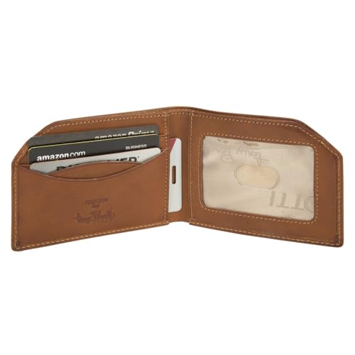 Tony Perotti Mens Italian Cow Leather Slim Front Pocket Bifold Edge Wallet