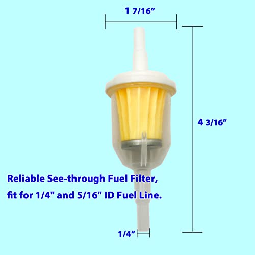 Gas Inline Fuel Filters For Kohler Briggs And Stratton Kawasaki John Deere 1/4 Inch X 5/16 Inch #TOP2