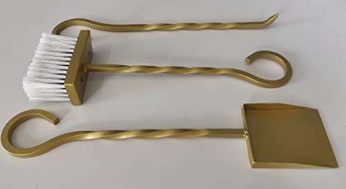 Kit lareira com cesto ornamentado (Dourado)