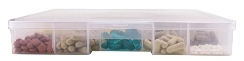 Large Monthly Pill Organizer with Built in Handle, Deep Compartments, Stay Tight Lid for Travel *Free Emergency Contact Card Included! - Thumbnail 3
