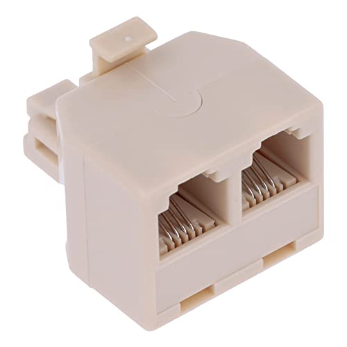 REY Adaptador RJ11 Macho a Doble Puerto RJ11 Hembra, Duplicador, Clavija para Telefono