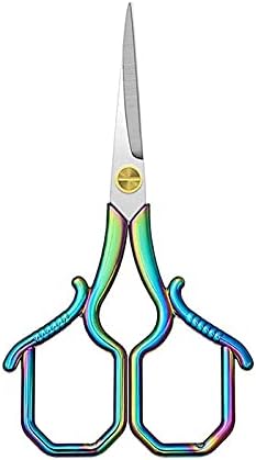 Craft Scissors Colorful Embroidery Scissors Stainless Steel Sharp Pointed Scissors for DIY Craft Thread Cutting, Needlework Yarn & Sewing Scissors