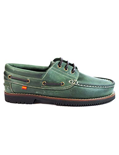 Zapatos náuticos Unisex Tipo Apache Fabricados en Piel Cordón Verde - Color...