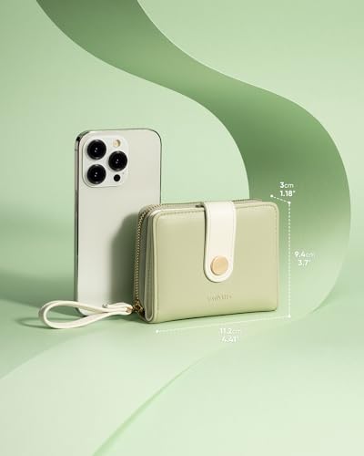 Women's Wallet Slim Leather Bifold Card Wallet for Women Small Compact Women's Purse Credit Card Holder with ID Window, Coins Zipper Pocket and Lanyard4