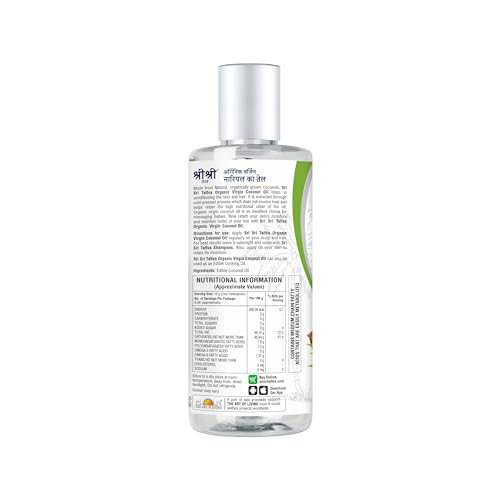 Image of Sri Sri Tattva Organic Virgin Coconut Oil, 100ml - Cold Pressed, Natural, Pure Coconut Oil for Healthy Hair and Skin Care - Suitable for Cooking