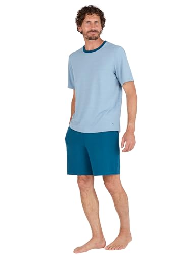 Pyjashort Climatyl Homme Damart bleu vêtement de nuit frais