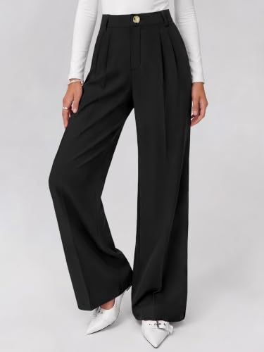 KIRUNDO 2026 Fall Wide Leg Pants for Women High Waisted Slack(Black,S) - image 7