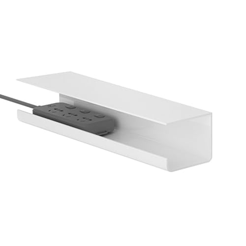 Bandeja organizadora de cables para debajo del escritorio, soportes para regletas eléctricas, organizador de cables para oficina y hogar (Blanco) miniatura 4