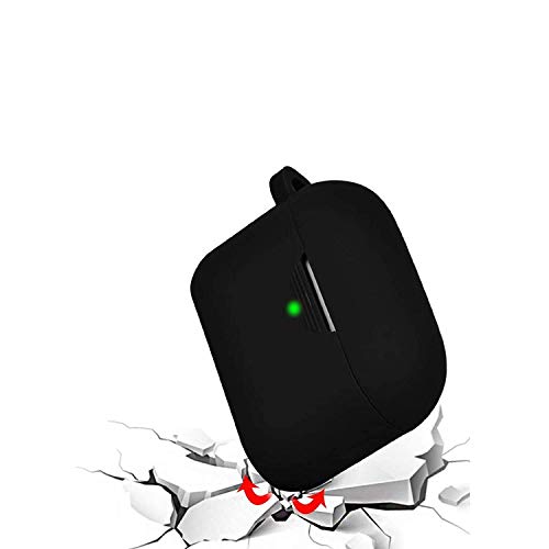 Image of GRIPP Rubon Silicone Case with Carabiner for AirPods Pro (1st Generation), 360 Shock Protection, Precise Cutout, Wireless Charging Support, Durable & Stylish - Black