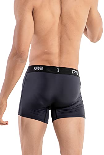 Image of TRYB Sports Underwear for Men | Stretchable Active Square Cut Trunks for Running & Gym Workout | Quick Dry, Breathable, Moisture Wicking & Anti Chafing | Sports Innerwear Boxers