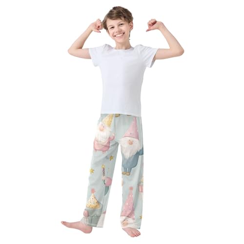 Gnome and Cake Boys Long Pants Soft Trousers Elastic Waist Kids Lounge Bottoms with Pockets S-XL3