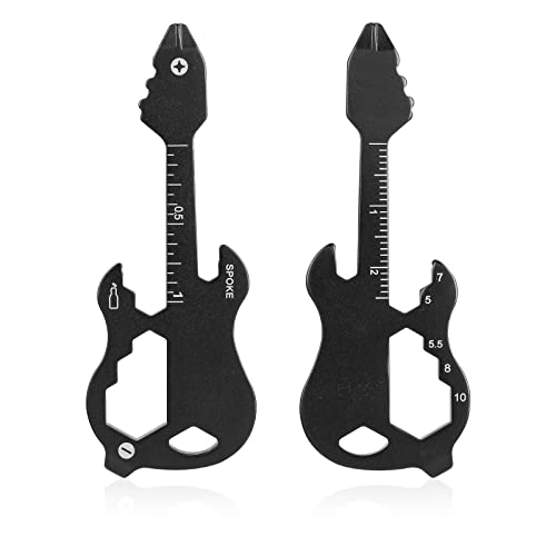 TIESOME 12 in 1 Flaschenöffner Schlüsselanhänger, Mini Multitool Schlüsselanhänger Anhänger Edelstahl, 12 Funktionen Multifunktions Camping Flaschenöffner Schlüssel, Guitar Bottle Opener