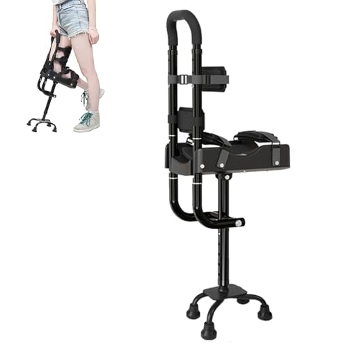 Anti-Slip Knee Walker, Pain Free Knee Crutch Leg Knee Mobility Support for Elderly Injury Ankle Fracture(Left)