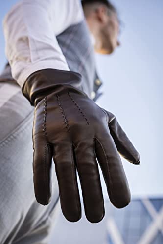 Harssidanzar Men's Italian Sheepskin Leather Gloves