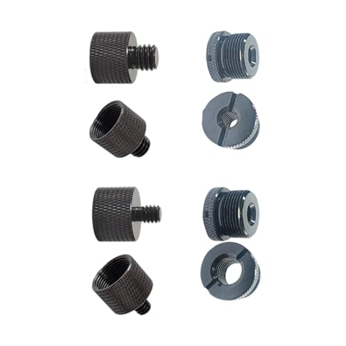 Kalttoy 8 adaptadores de rosca de 5/8-1/4-3/8 para soporte de micrófono, montaje de cámara, trípode, conector de tornillo, accesorio de metal, adaptador de clip portátil para exteriores