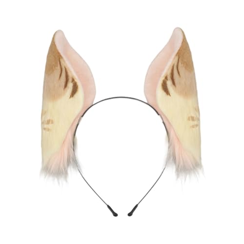 Bandeau oreilles d'animaux en fibre douce avec queue réaliste