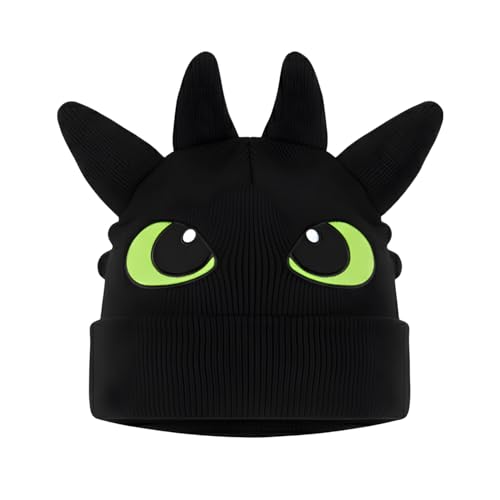 ComfyCamper Black Dragon Costume Beanie Hat - Womens Adults Women Mens Dragons Cosplay Halloween Costumes OSFM