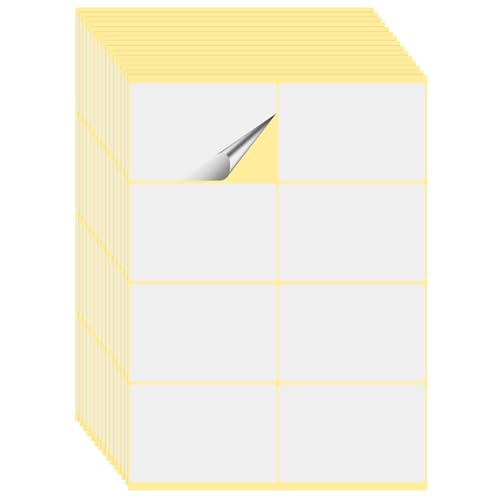 Aomig Etykiety samoprzylepne z białego papieru, 120 sztuk uniwersalnych etykiet - 50 x 75 mm do metek cenowych, mrożone, kuchnia, biuro, etykiety
