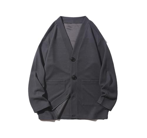 Men's Knit Cardigan Casual V-Neck Long Sleeve Single-Breasted Solid Color Sweaters