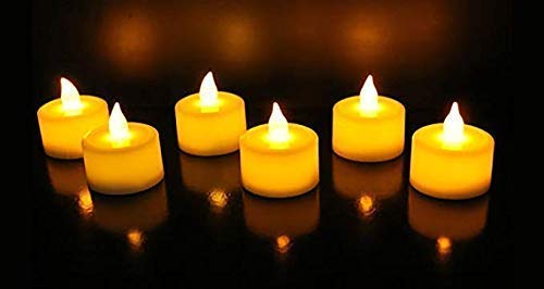 Ds Enterprise Water Floating Candles Flameless Tealights, Warm Yellow Battery Operated Led Candles for Home Decor, Wedding, Party, Diwali Gift and Decorations (Set of 6)