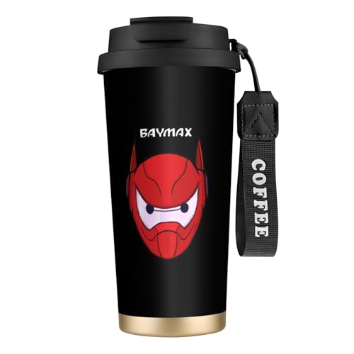 コーヒーカップ ベイマックス 魔法瓶 水筒 スポーツボトル タンブラー ステンレス製 保温 保冷 蓋付き ストロー付き 大容量 漏れない 広口 ビジネス 500ml プレゼント 通勤 通学 新築祝い