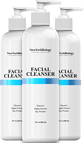 New York Biology Face Wash with Hyaluronic Acid â€“ Acne Face Cleanser - Exfoliating Face Wash Moisturizer â€“ Anti Aging Facial Cleanser Helps Improve Wrinkles and Fine Lines â€“ 8 Fl Oz- Pack of 3